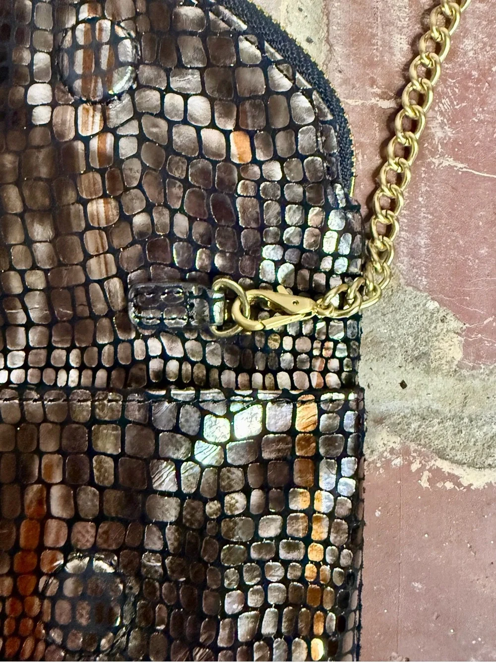 HOBO “Daria” Metallic Snake Print Leather Crossbody/Wristlet Convertible